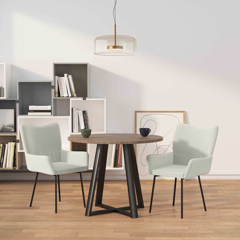 Vidaxl eetkamerstoelen 2 st fluweel crèmekleurig