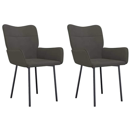 Vidaxl eetkamerstoelen 2 st fluweel donkergrijs