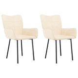 Vidaxl eetkamerstoelen 2 st fluweel crèmekleurig