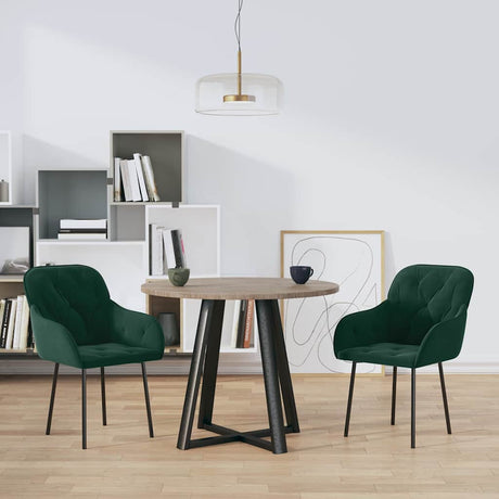 Vidaxl eetkamerstoelen 2 st fluweel donkergroen
