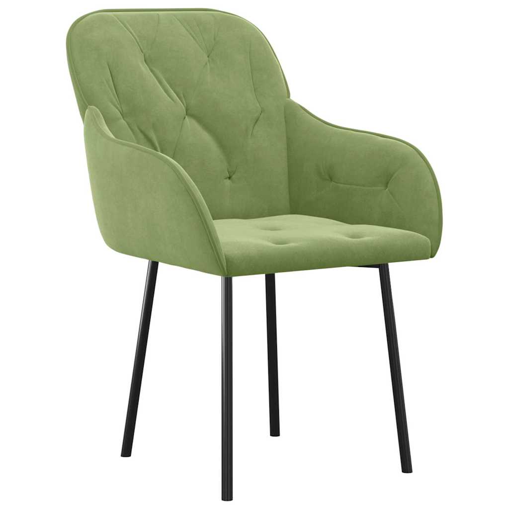 Vidaxl eetkamerstoelen 2 st fluweel lichtgroen
