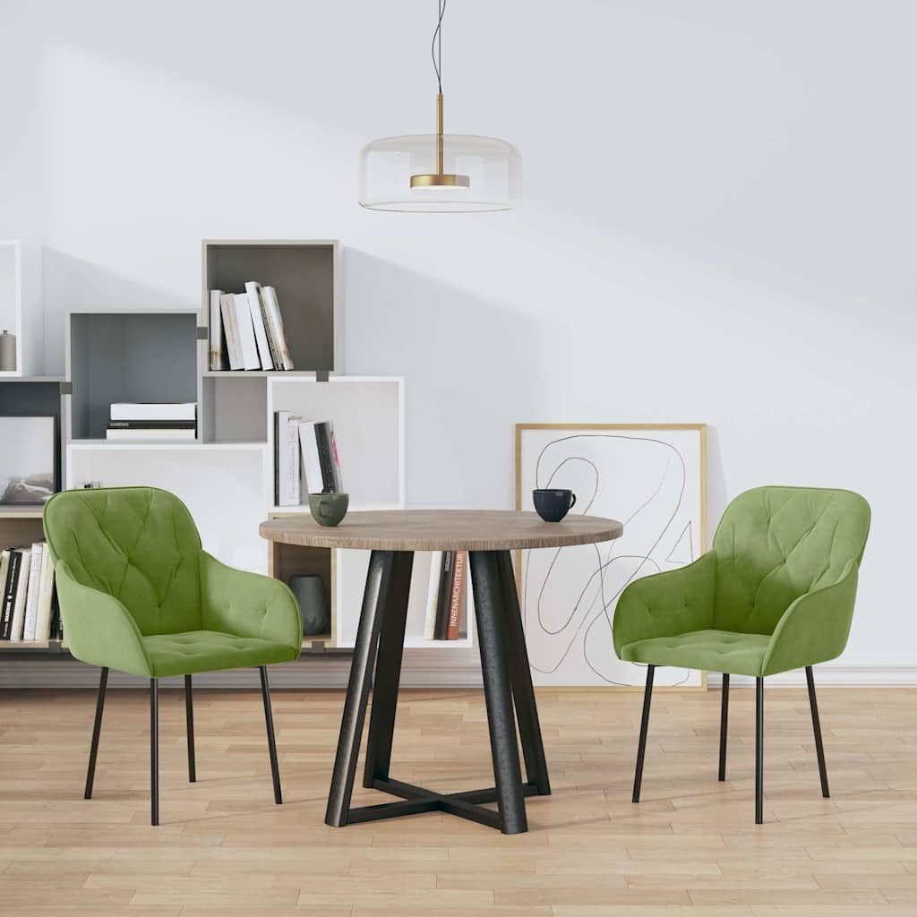 Vidaxl eetkamerstoelen 2 st fluweel lichtgroen