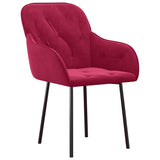 Vidaxl eetkamerstoelen 2 st fluweel wijnrood
