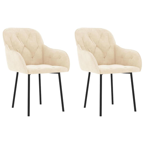 Vidaxl eetkamerstoelen 2 st fluweel crèmekleurig