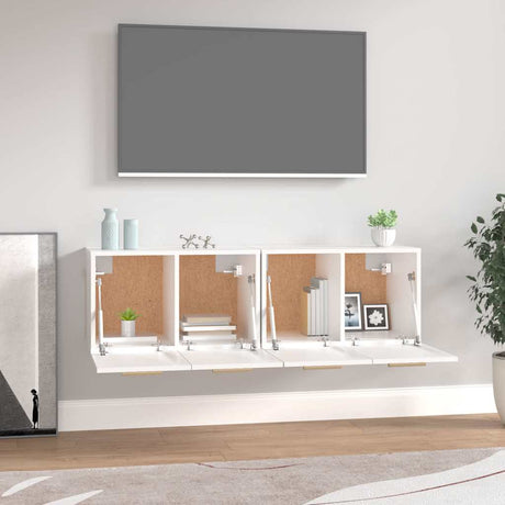 Vidaxl wandkasten 2 st 60x36,5x35 cm bewerkt hout wit