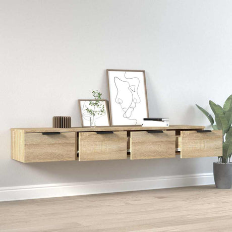 Vidaxl wandkasten 2 st 68x30x20 cm bewerkt hout gerookt eiken