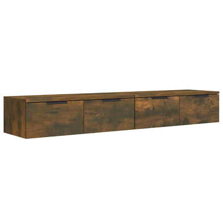 Vidaxl wandkasten 2 st 68x30x20 cm bewerkt hout gerookt eiken