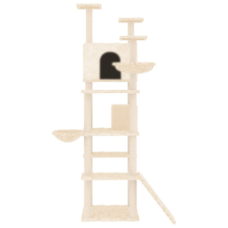 Vidaxl -Katzenmöbel mit Sisal -Kratzerpfosten 191 cm creme -gelenkt