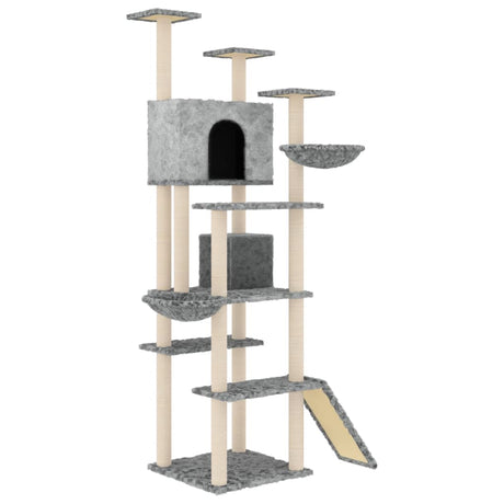 Vidaxl -Katzenmöbel mit Sisal -Kratzern 191 cm hellgrau
