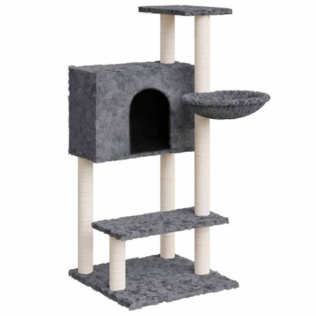 Vidaxl -Katzenmöbel mit Sisal -Kratzerpfosten 108,5 cm dunkelgrau