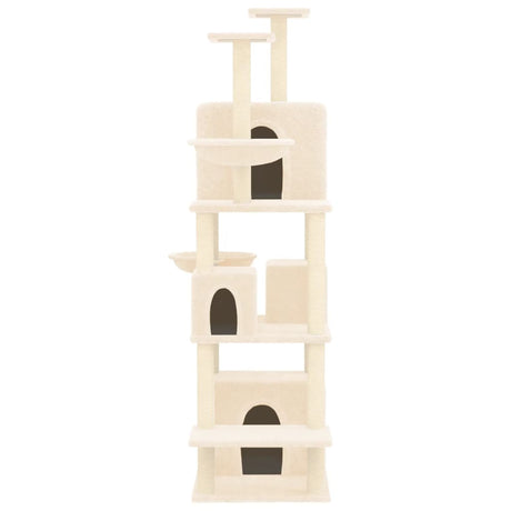 Vidaxl -Katzenmöbel mit Sisal -Kratzerpfosten 180 cm creme -gelenkt