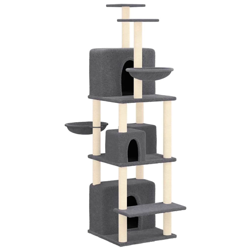 Vidaxl -Katzenmöbel mit Sisal -Kratzerpfosten 180 cm dunkelgrau