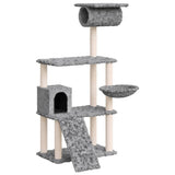 Vidaxl -Katzenmöbel mit Sisal -Kratzerpfosten 131 cm hellgrau