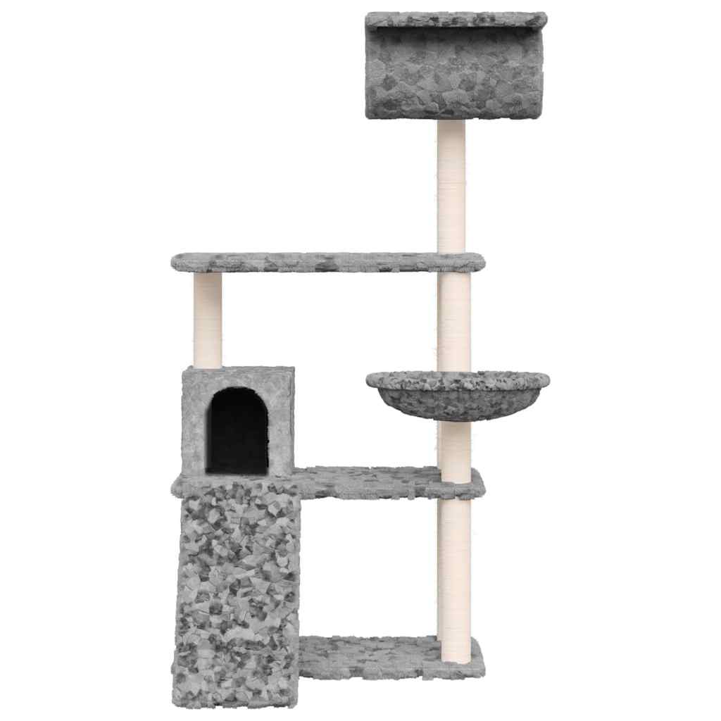 Vidaxl -Katzenmöbel mit Sisal -Kratzerpfosten 131 cm hellgrau