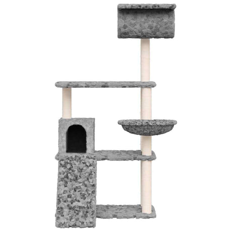 Vidaxl -Katzenmöbel mit Sisal -Kratzerpfosten 131 cm hellgrau