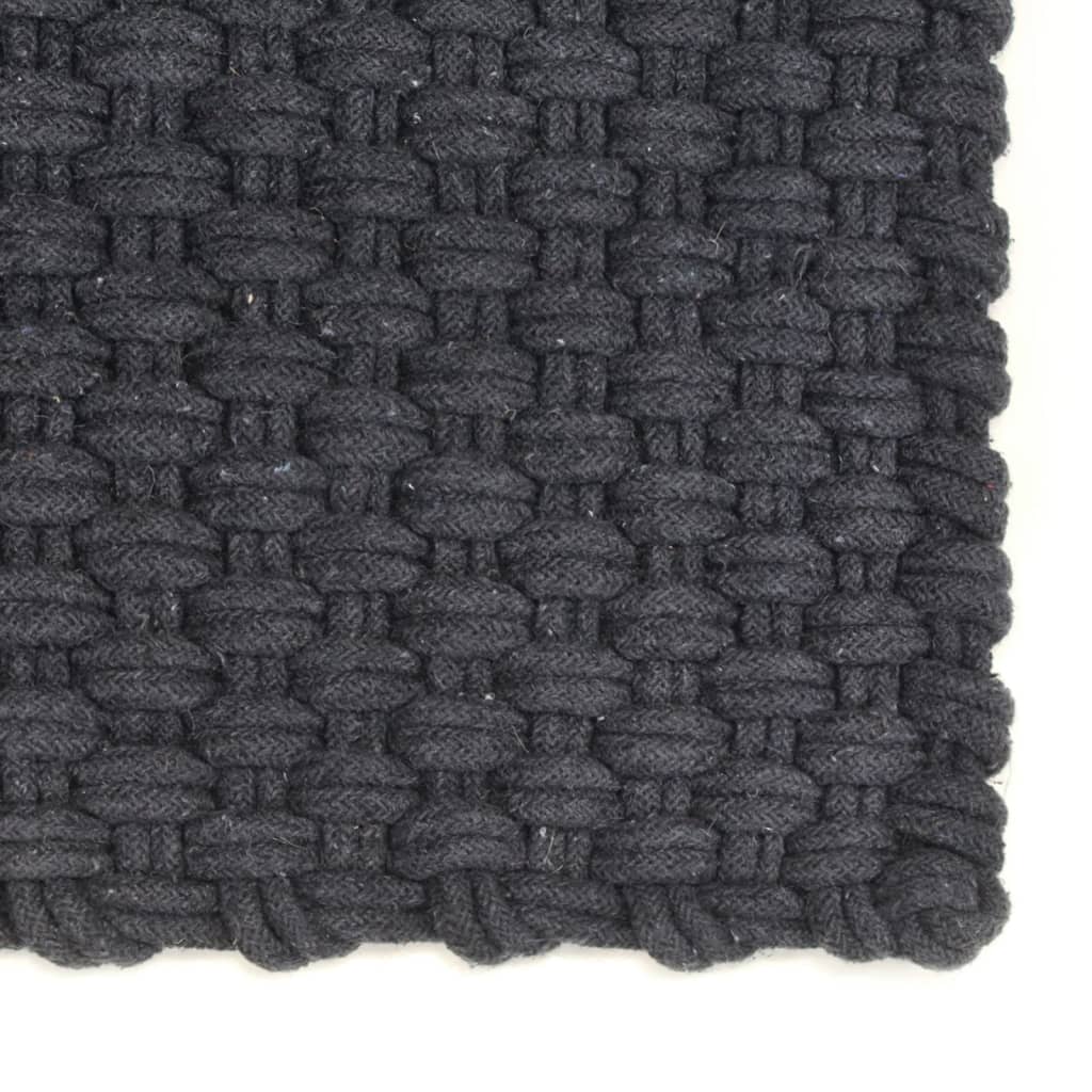 Vidaxl Teppich rechteckig 120x180 cm Baumwoll -Anthrazit -gelöscht