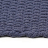 Vidaxl Teppich rechteckig 80x160 cm Baumwollmarineblau