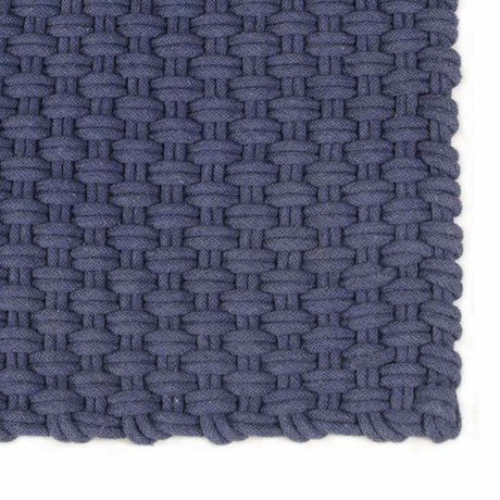 Vidaxl Teppich rechteckig 160x230 cm Baumwollmarineblau