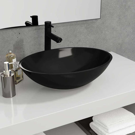 Vidaxl Washbeer 50x37x14 cm Glas schwarz