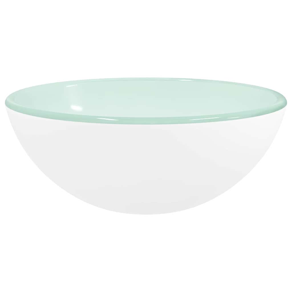 VIDAXL WASHBAIN 30 x 12 cm Temperiertes Glasweiß