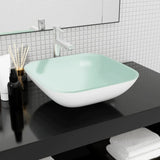 VIDAXL WASHBAIN 42x42x14 cm Glasweiß