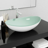VIDAXL WASHBAIN 54.5X35X15,5 CM Härtetes Glas weiß