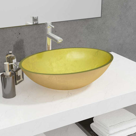 Vidaxl Washbeer 50x37x14 cm Glas Gold gefärbt