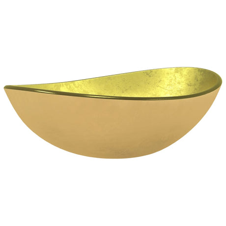VIDAXL WASHBAIN 54.5X35X15,5 cm gehärtetes Glas Gold gefärbt