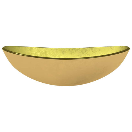 VIDAXL WASHBAIN 54.5X35X15,5 cm gehärtetes Glas Gold gefärbt
