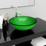 Vidaxx Spüle 42x14 cm gehärtetes Glas grün