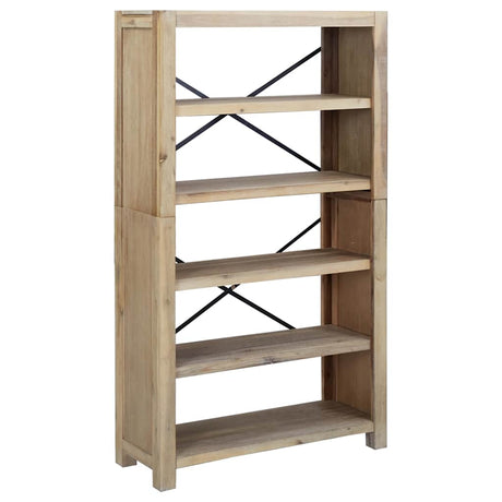 Vidaxl boekenkast met 5 schappen 80x30x140 cm massief acaciahout