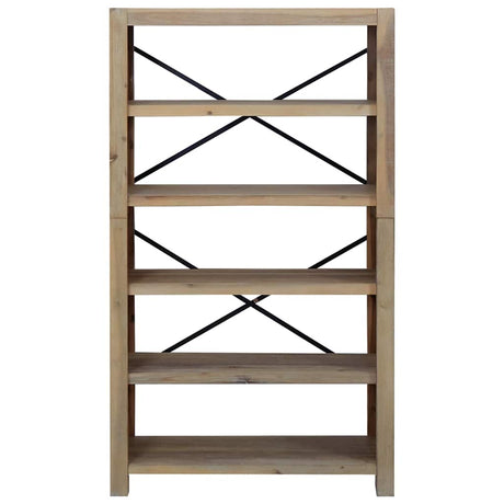 Vidaxl boekenkast met 5 schappen 80x30x140 cm massief acaciahout