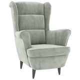 Vidaxl fauteuil met voetenbank fluweel lichtgrijs