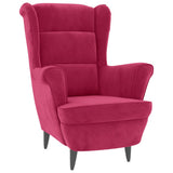 Vidaxl fauteuil met voetenbank fluweel wijnrood