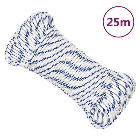 VidaXL Bootsseil 5 mm 25 m Polypropylen weiß