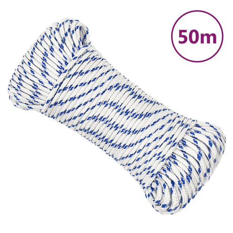VidaXL Bootsseil 5 mm 50 m Polypropylen weiß