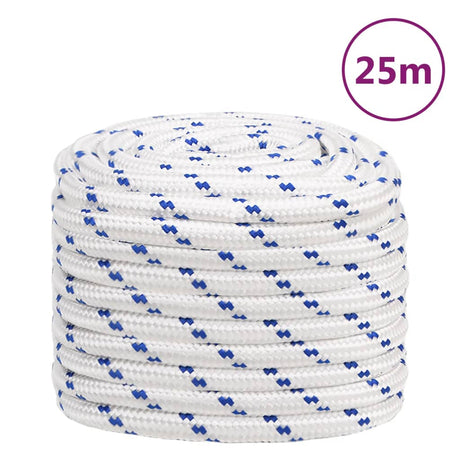 VidaXL Bootsseil 20 mm 25 m Polypropylen weiß
