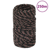 VIDAXL -Sturzseil 2 mm 250 m Polypropylenschwarz