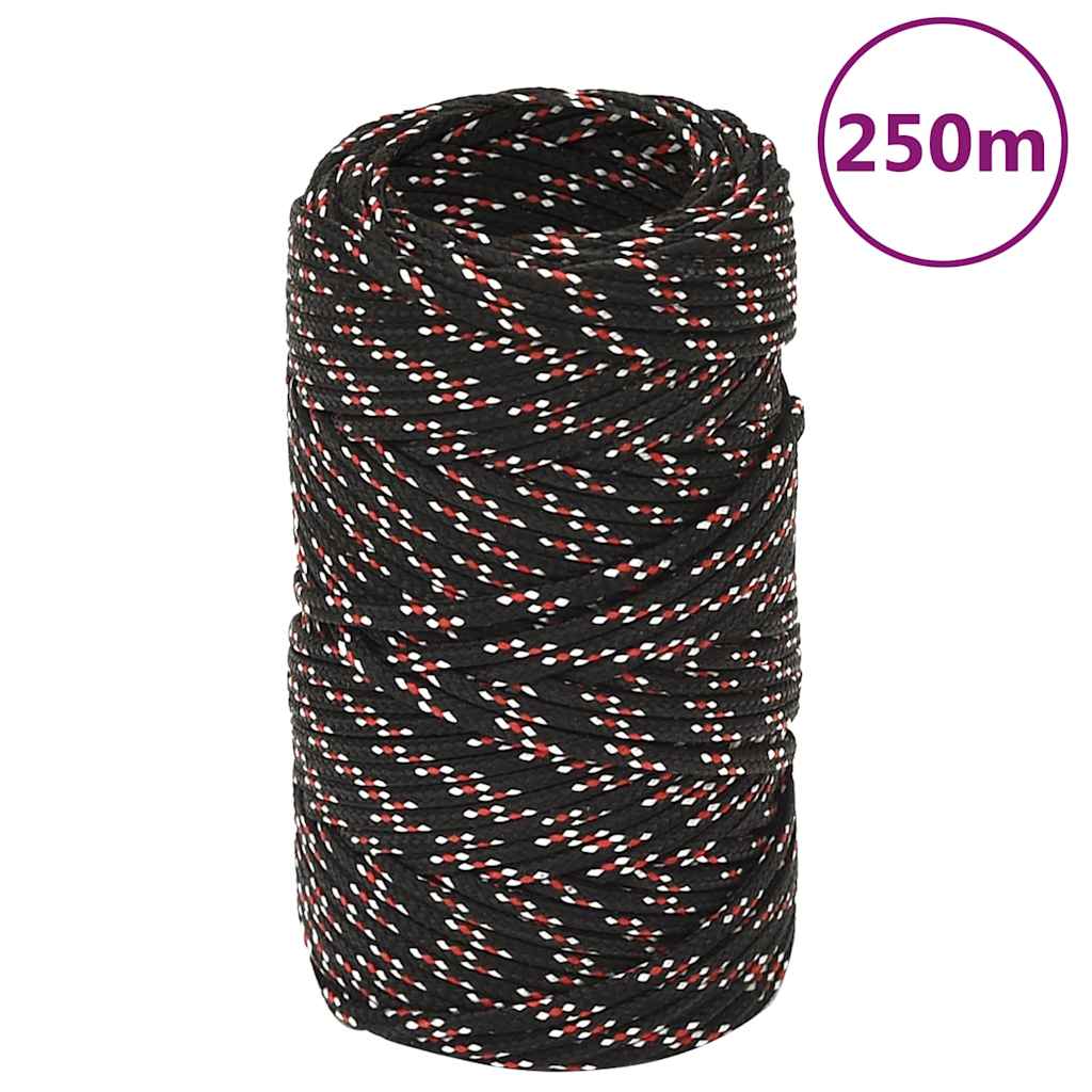 VIDAXL -Sturzseil 2 mm 250 m Polypropylenschwarz