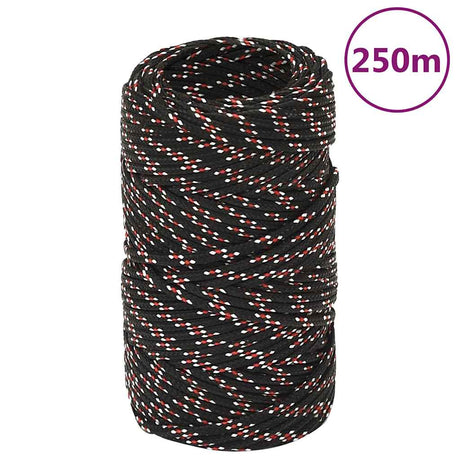 VIDAXL -Sturzseil 2 mm 250 m Polypropylenschwarz