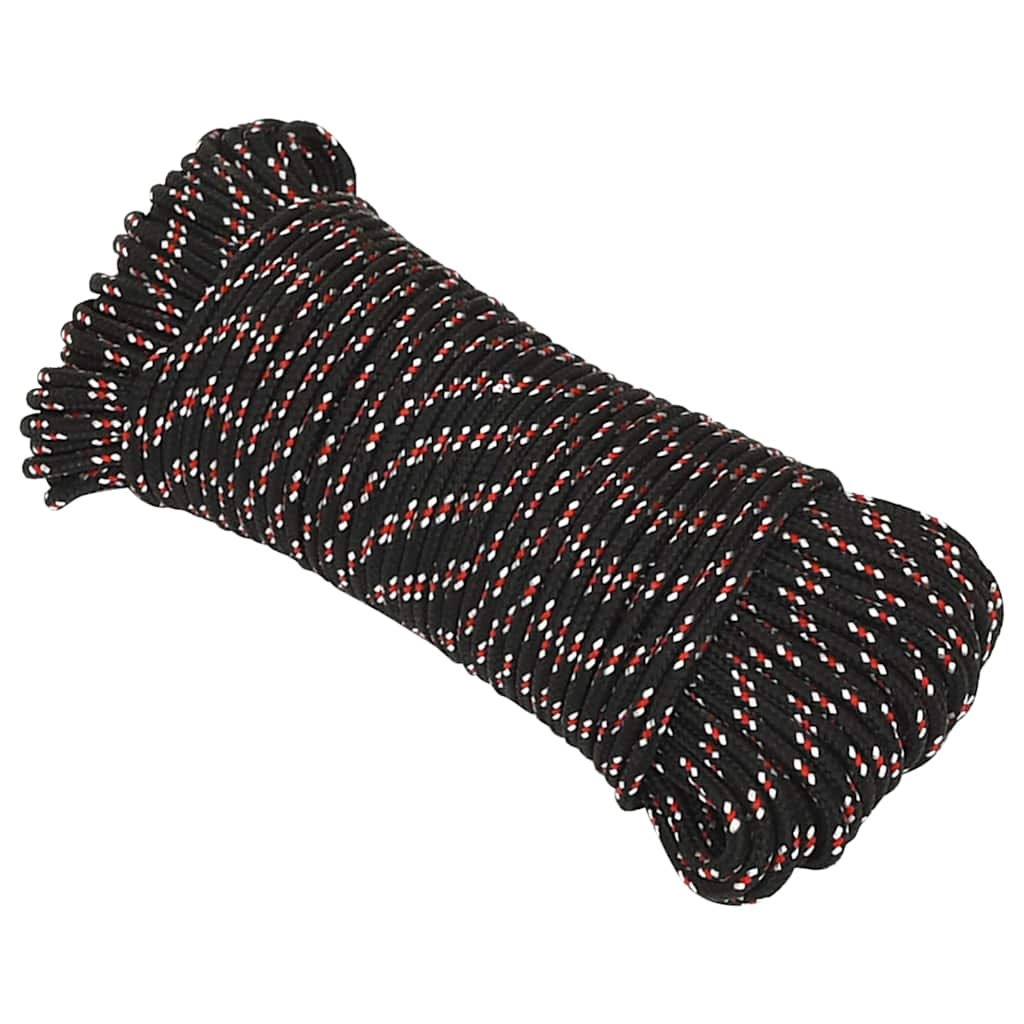 VidaXL Bootsseil 4 mm 100 m Polypropylen schwarz