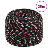 VIDAXL -Kofferchen 6 mm 25 m Polypropylenschwarz