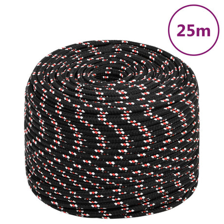 Vidaxxl Bootsseil 8 mm 25 m Polypropylen schwarz