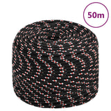 VidaXL Bootsseil 8 mm 50 m Polypropylen schwarz