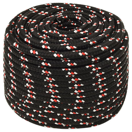 VidaXL Bootsseil 14 mm 25 m Polypropylen schwarz