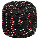 VidaXL Bootsseil 16 mm 25 m Polypropylen schwarz