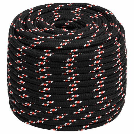VidaXL Bootsseil 16 mm 100 m Polypropylen schwarz