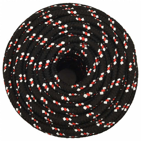 VidaXL Bootsseil 16 mm 100 m Polypropylen schwarz
