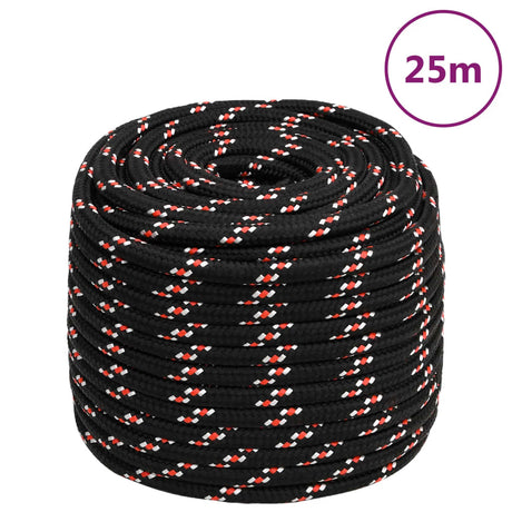 VidaXL Bootsseil 18 mm 25 m Polypropylen schwarz