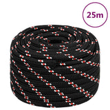 VidaXL Bootsseil 20 mm 25 m Polypropylen schwarz